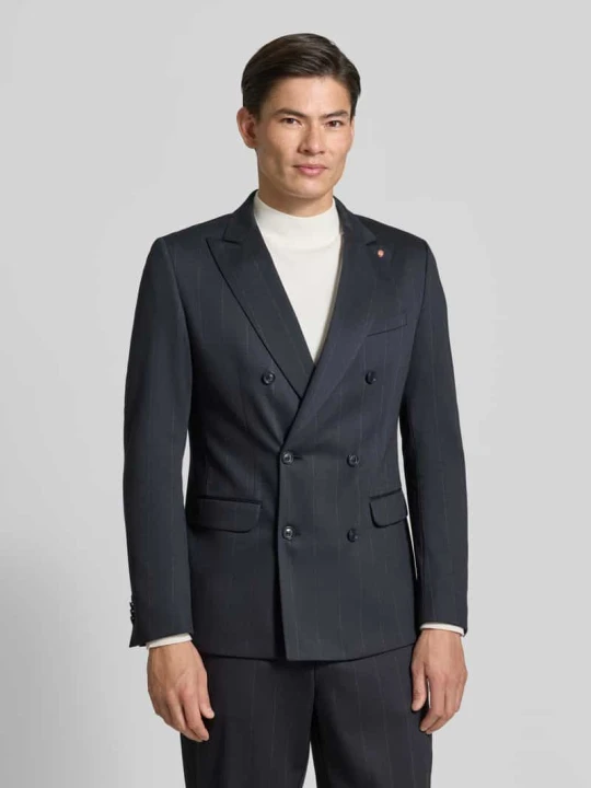 Zdjęcie produktu marynarka o kroju slim fit z kieszenie z patką model 'Gringo' CG - Club of Gents Ciemnoniebieski