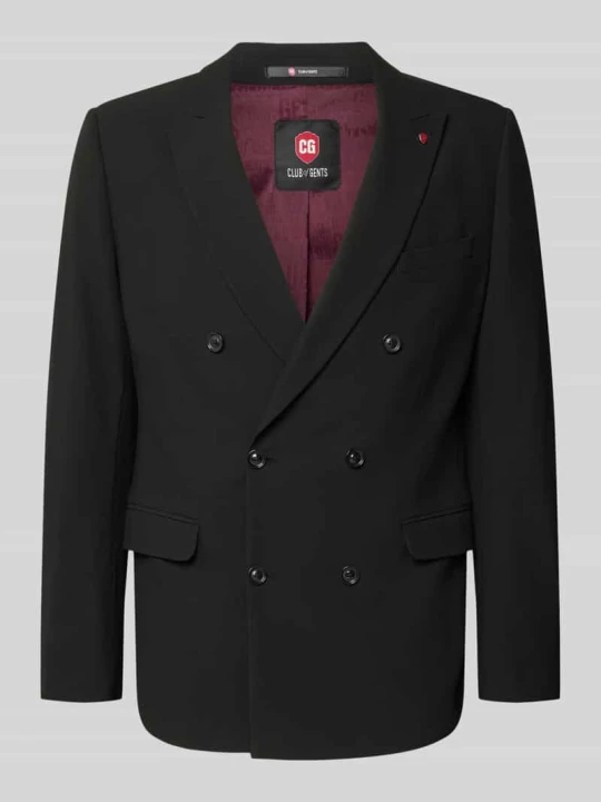 Zdjęcie produktu marynarka o kroju slim fit z kieszenie z patką model 'Gringo' CG - Club of Gents Czarny