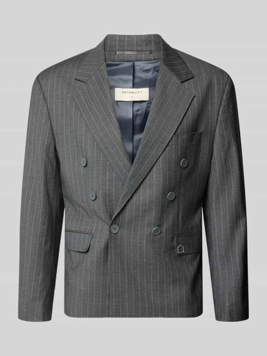 Zdjęcie produktu marynarka o kroju slim fit z kieszenie z patką model 'SIGNE' RETERNITY Średnioszary