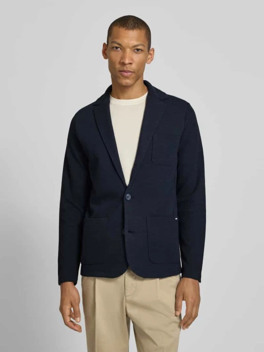 Zdjęcie produktu Marynarka o kroju slim fit z kołnierzem z klapami model 'Lentini' CINQUE Granatowy