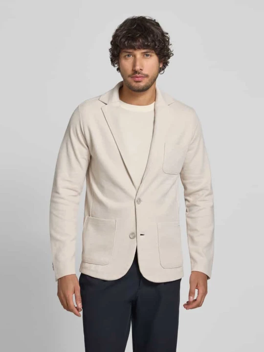 Zdjęcie produktu Marynarka o kroju slim fit z kołnierzem z klapami model 'Lentini' CINQUE Złamany biały