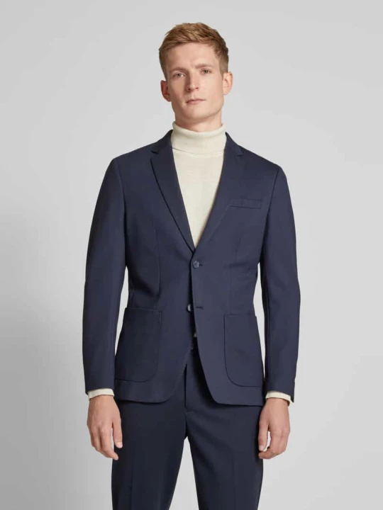 Zdjęcie produktu Marynarka o kroju slim fit z kołnierzem z połami model ‘DELON’ Selected Ciemnoniebieski