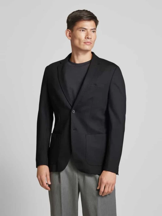 Zdjęcie produktu Marynarka o kroju slim fit z kołnierzem z połami model ‘DELON’ Selected Czarny