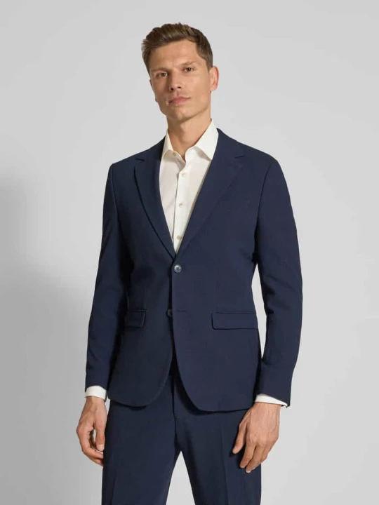 Zdjęcie produktu Marynarka o kroju slim fit z kołnierzem z połami model ‘JOSE’ Selected Homme Ciemnoniebieski