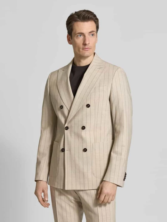Zdjęcie produktu Marynarka o kroju slim fit z kołnierzem z połami Model 'Phinix' CG - Club of Gents Beżowy