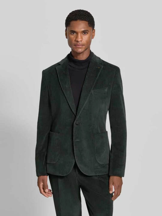 Zdjęcie produktu marynarka o kroju slim fit z mieszanka bawełny w imitacja sztruksu model 'Nick' Zuitable Butelkowy zielony