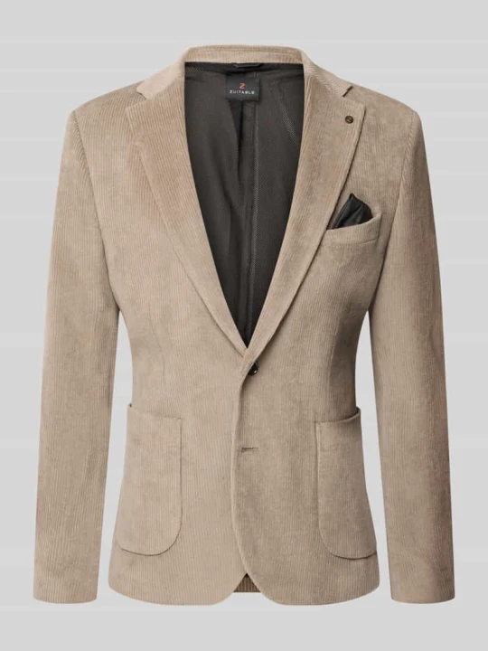 Zdjęcie produktu marynarka o kroju slim fit z mieszanka bawełny w imitacja sztruksu model 'Nick' Zuitable Piaskowy