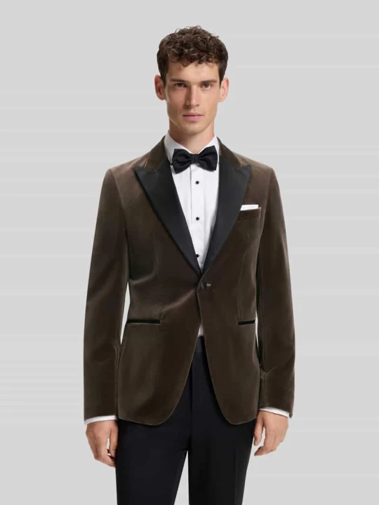 Zdjęcie produktu Marynarka o kroju slim fit z mieszanka jedwabiu model 'Hutson' Boss Beżowy