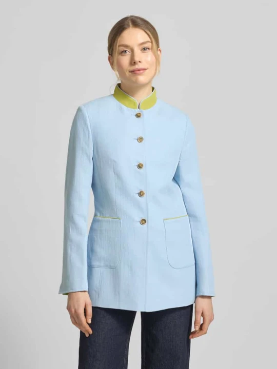 Zdjęcie produktu Marynarka o kroju slim fit z Mieszanka lnu i bawełny White Label Błękitny