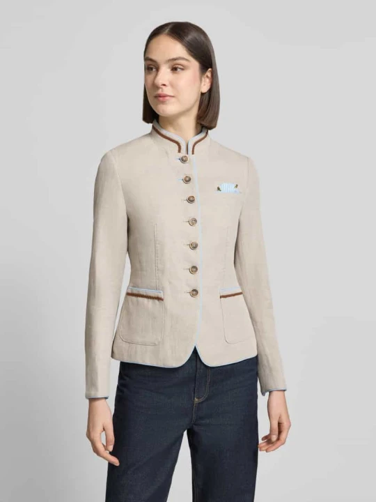 Zdjęcie produktu Marynarka o kroju slim fit z Mieszanka lnu i bawełny White Label Piaskowy