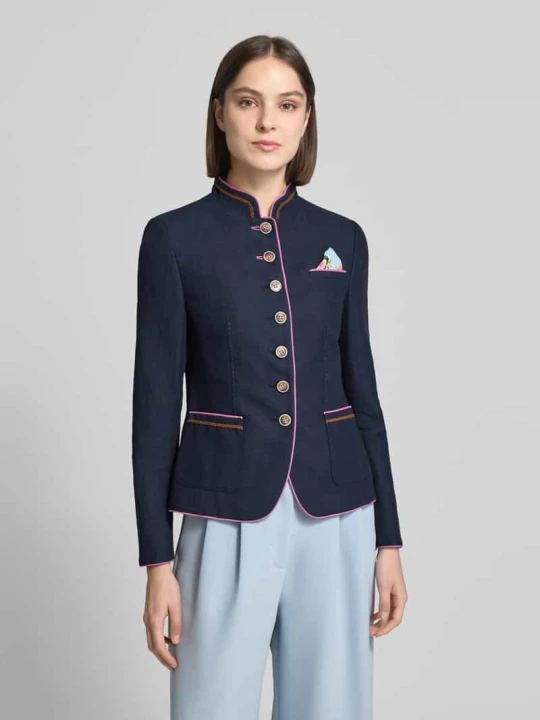 Zdjęcie produktu Marynarka o kroju slim fit z Mieszanka lnu i bawełny White Label Granatowy
