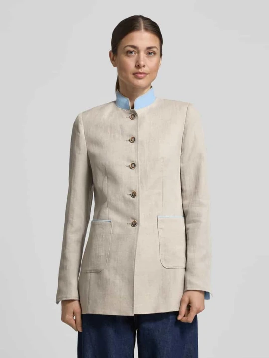 Zdjęcie produktu Marynarka o kroju slim fit z Mieszanka lnu i bawełny White Label Piaskowy