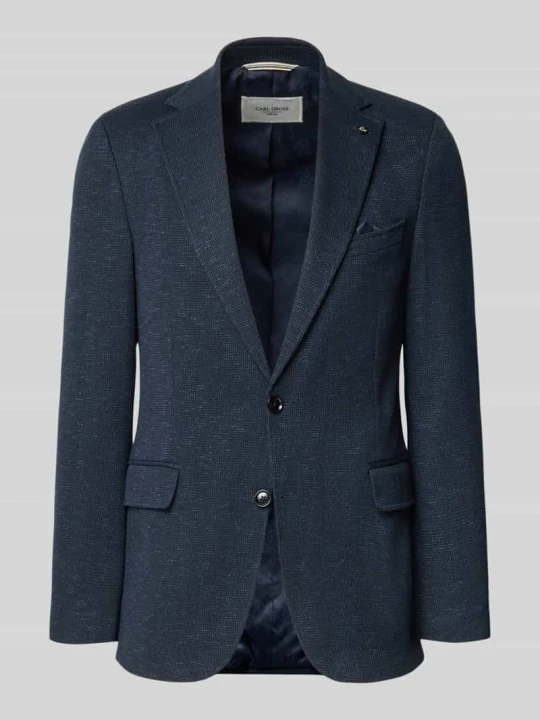 Zdjęcie produktu Marynarka o kroju slim fit z mieszanki bawełny model 'Faith' Carl Gross Ciemnoniebieski