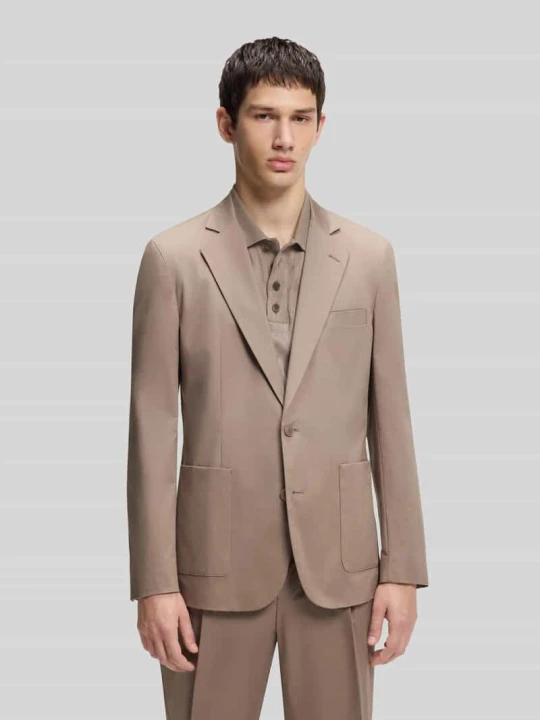 Zdjęcie produktu Marynarka o kroju slim fit z mieszanki bawełny model 'HANFRED262X' Hugo Jasnobrązowy