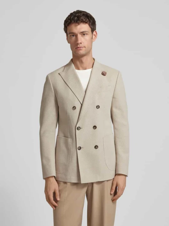 Zdjęcie produktu Marynarka o kroju slim fit z mieszanki żywej wełny i bawełny model „Heazy” JOOP! Beżowy