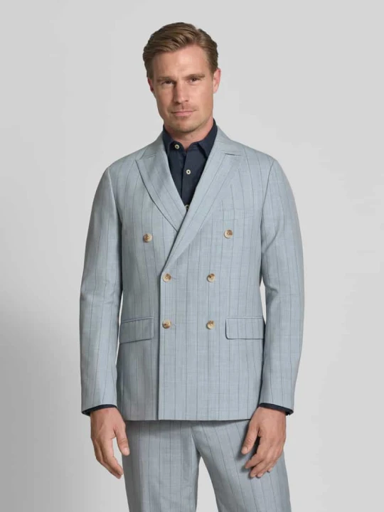 Zdjęcie produktu Marynarka o kroju slim fit z wełny z podwójnym rzędem guzików Matinique Jasnoniebieski