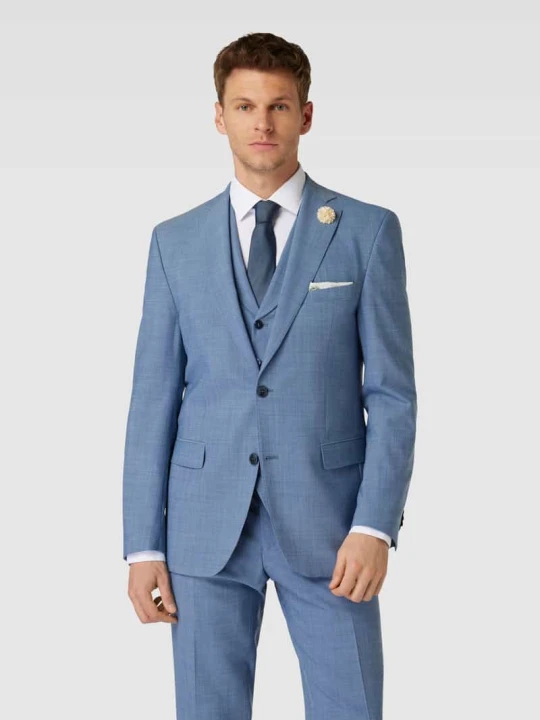 Zdjęcie produktu Marynarka na 2 guziki o kroju slim fit z dodatkiem wełny model „Shelby” Carl Gross Niebieski