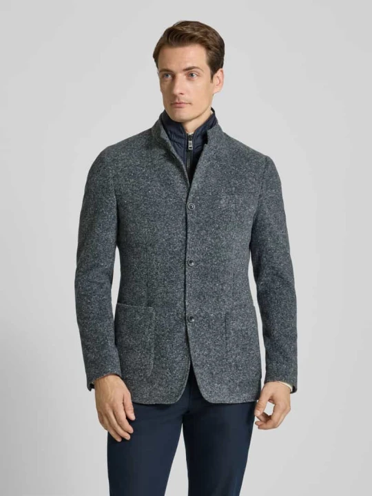 Zdjęcie produktu Marynarka o kroju slim fit ze stójką i kieszenią na piersi Roy Robson Niebieski
