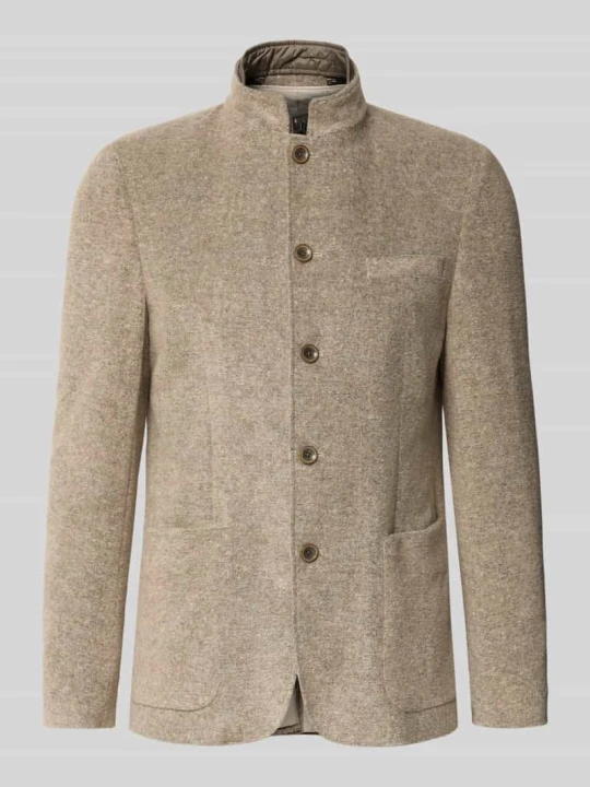 Zdjęcie produktu marynarka o kroju slim fit ze stójką Roy Robson Beżowy melanż