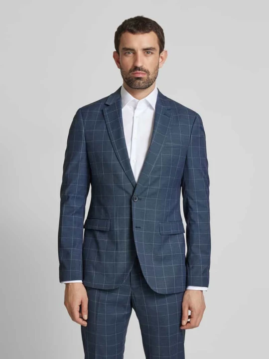 Zdjęcie produktu Marynarka o kroju slim fit ze wzorem w kratę zapinana na 2 guziki MCNEAL Granatowy