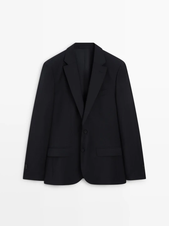 Zdjęcie produktu Marynarka Od Garnituru Ze 100% Wełny - Granatowy - Massimo Dutti - Male