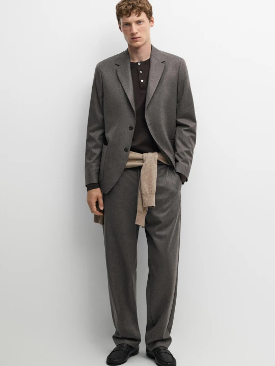 Zdjęcie produktu Marynarka Od Garnituru Ze 100% Wełny - Norkowy - Massimo Dutti - Male