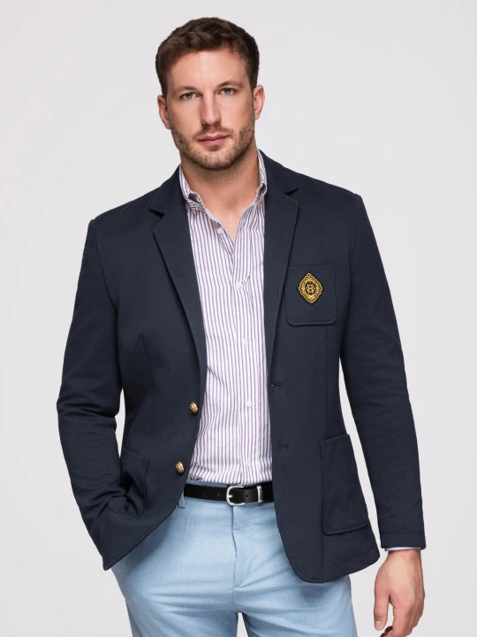 Zdjęcie produktu Marynarka OM-BLZB-0166 - Rozmiar: L Ombre Clothing granatowy