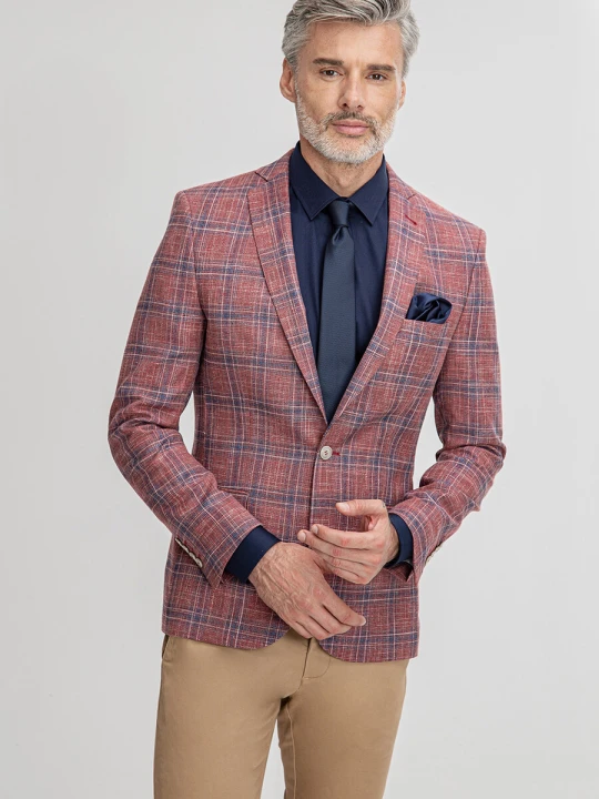 Zdjęcie produktu Marynarka OTTAVIANO 01054A50KSA Giacomo Conti Czerwony