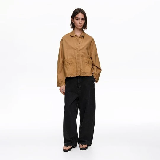 Zdjęcie produktu Marynarka prosta hafty camel BIMBA Y LOLA