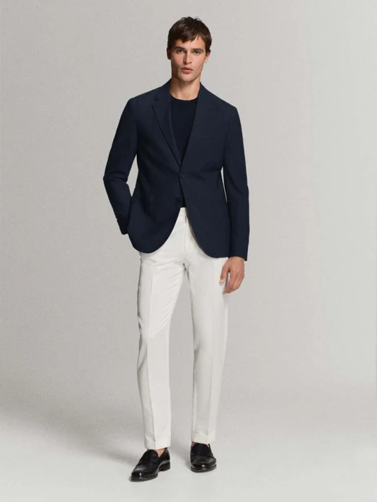 Zdjęcie produktu Marynarka slim fit z kieszeniami granatowy - Mężczyzna - MANGO MAN