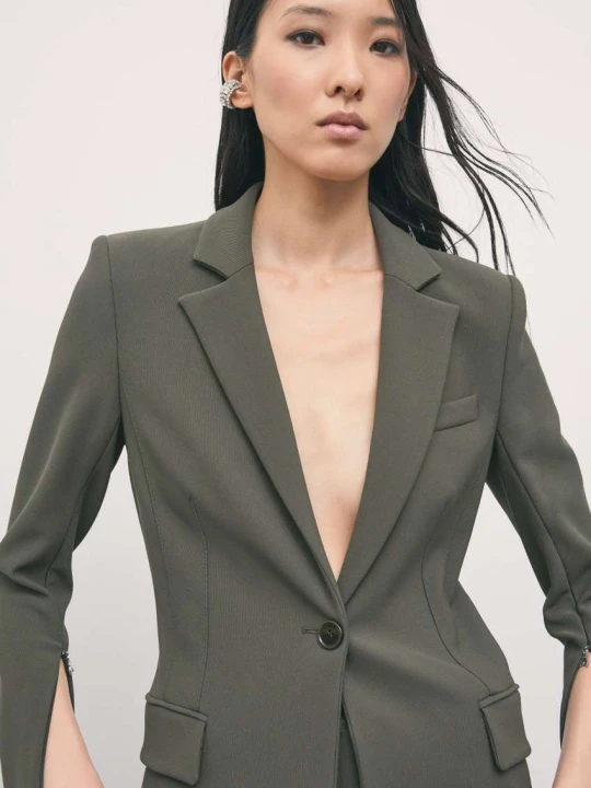 Zdjęcie produktu Marynarka slim stretch Patrizia Pepe zielony