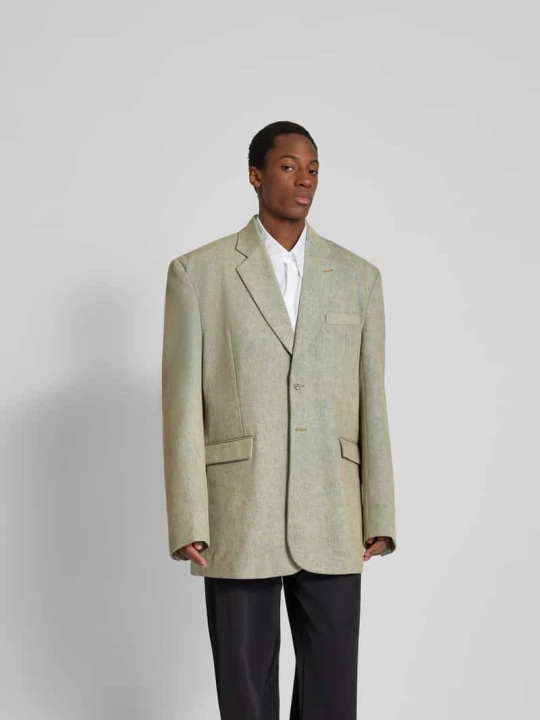 Zdjęcie produktu Marynarka w denimowym wyglądzie, krój slim fit Vetements Piaskowy