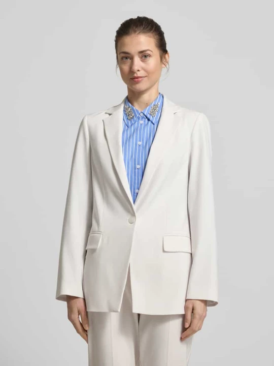 Zdjęcie produktu Marynarka w kratę o kroju slim fit z kieszeniami z patką comma Biały