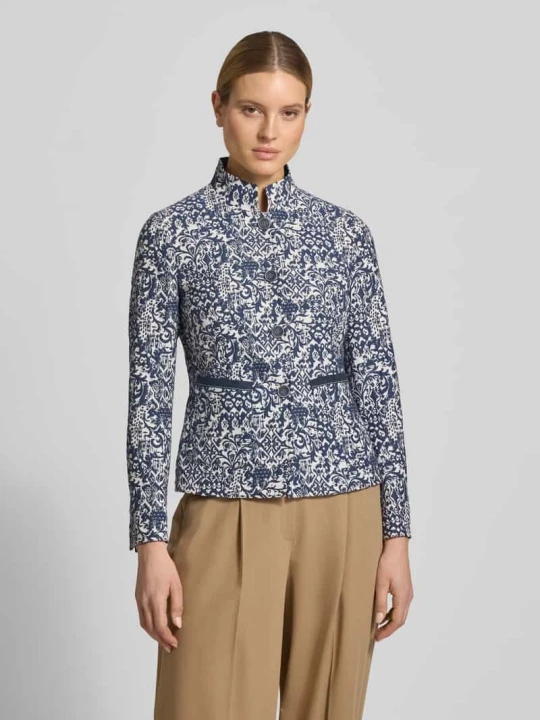 Zdjęcie produktu Marynarka w kratkę w kroju slim fit ze stójką White Label Granatowy