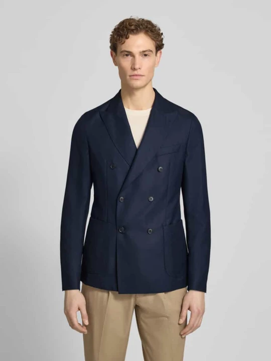 Zdjęcie produktu Marynarka w kroju slim fit z czystej wełny dziewiczej model 'C-Henry-DB-2626' Boss Granatowy