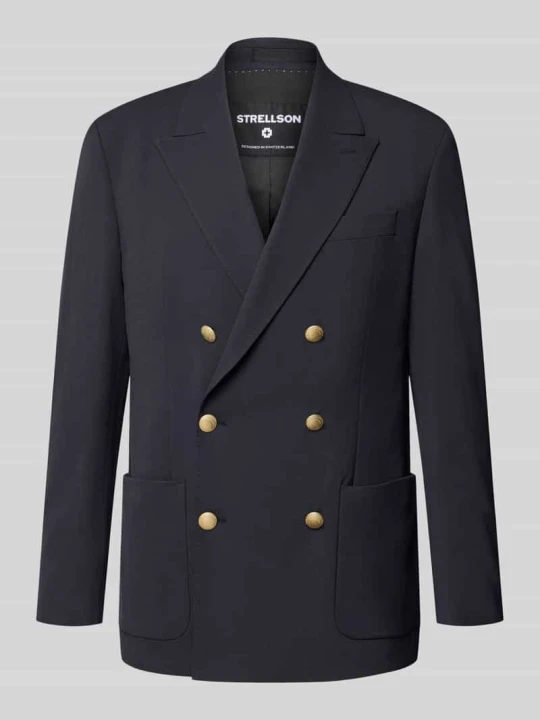 Zdjęcie produktu marynarka w kroju slim fit z dodatkiem wełny model 'Ashton5' Strellson Granatowy