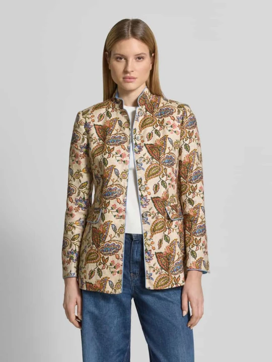 Zdjęcie produktu Marynarka w kroju slim fit z lnu ze stójką White Label Piaskowy