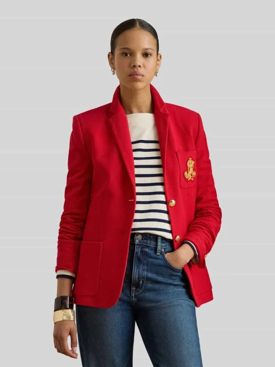 Zdjęcie produktu Marynarka w kroju slim fit z mieszanki bawełny Lauren Ralph Lauren Czerwony