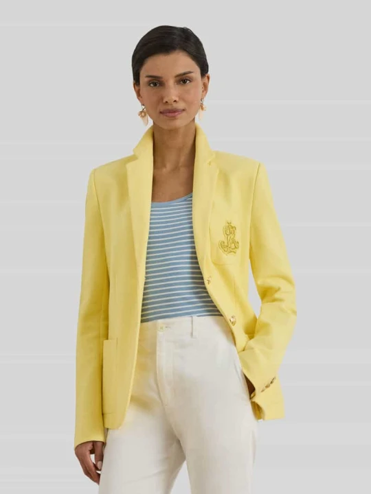 Zdjęcie produktu Marynarka w kroju slim fit z mieszanki bawełny Lauren Ralph Lauren Jasnożółty