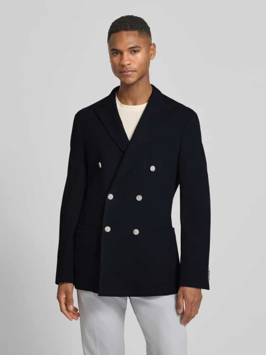 Zdjęcie produktu Marynarka w kroju slim fit z mieszanki bawełny model 'C-Hanry-J-DB' Boss Granatowy