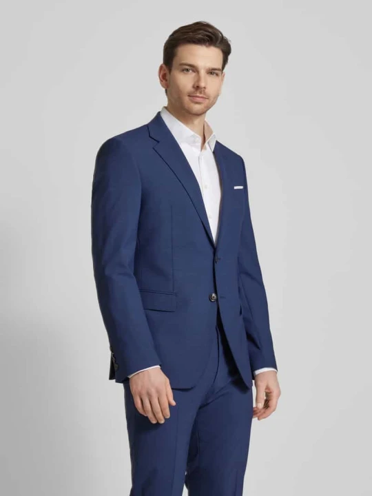 Zdjęcie produktu Marynarka męska JOOP! Collection; Elastyczna mieszanka materiałów z dodatkiem bawełny; Prosty krój; Model ‘Herby’; Jednolity kolor; Kołnierz z połami; Brustasza; Listw