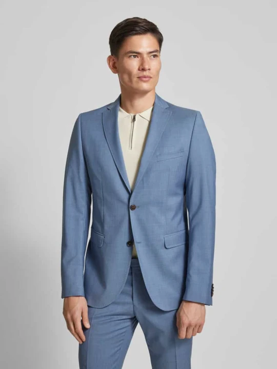 Zdjęcie produktu Marynarka na 2 guziki o kroju slim fit z żywej wełny YOUR OWN PARTY by CG – CLUB of GENTS Jasnoniebieski