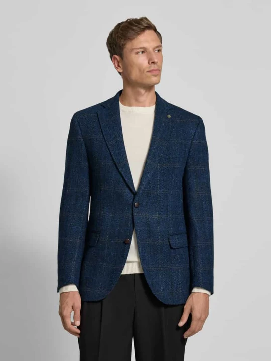 Zdjęcie produktu Marynarka z tkaniny Harris Tweed z żywej wełny model ‘Theo’ Carl Gross Niebieski