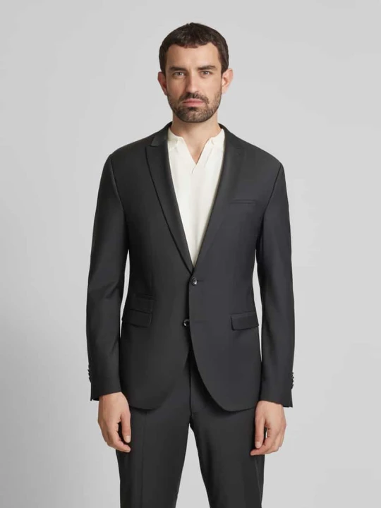 Zdjęcie produktu Marynarka zapinana na 2 guziki o kroju slim fit z dodatkiem streczu model ‘CiCastello’ ‘CIPOWERSTRETCH’ CINQUE Czarny