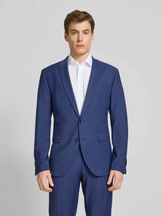 Zdjęcie produktu marynarka w kroju slim fit na 2 guziki z dodatkiem żywej wełny model 'Castello' CINQUE Królewski niebieski
