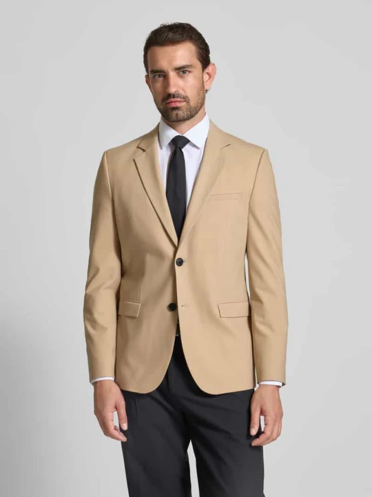 Zdjęcie produktu Marynarka na dwa guziki o kroju slim fit z mieszanki wełny model ‘ARTI’ Hugo Beżowy