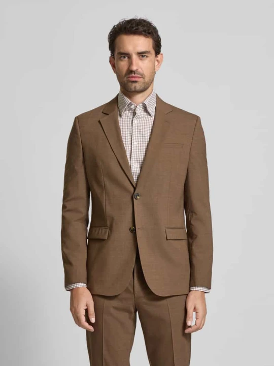 Zdjęcie produktu Marynarka zapinana na dwa guziki o kroju extra slim fit z dodatkiem żywej wełny model ‘Arti’ Hugo Średniobrązowy