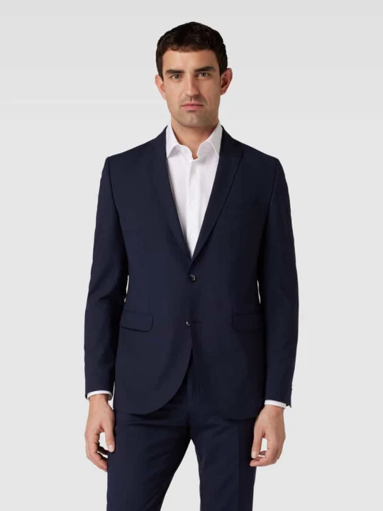 Zdjęcie produktu Marynarka na 2 guziki o kroju regular fit z dodatkiem wełny model „Caden” CG - Club of Gents Granatowy