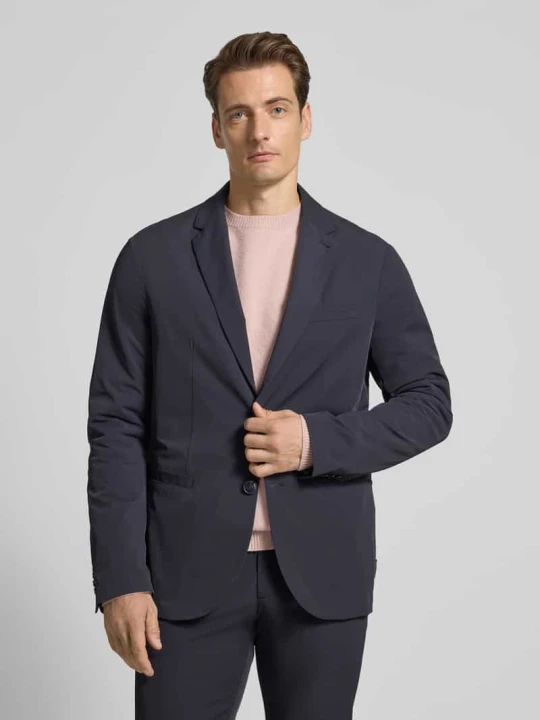Zdjęcie produktu Marynarka zapinana na dwa guziki z kołnierzem z połami model ‘GIACCA’ Armani Exchange Granatowy