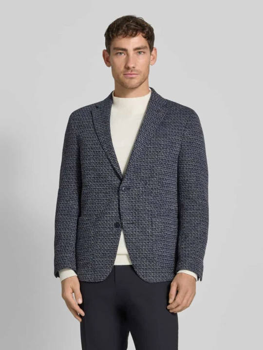 Zdjęcie produktu Marynarka zapinana na dwa guziki z kołnierzem z połami model ‘Michel’ Pierre Cardin Granatowy